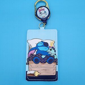 Loungefly Disney Lilo and Stitch Scrump Bedtime Retractable Lanyard ID Holder